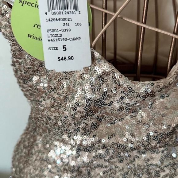 Windsor – Sequin Bodycon Mini Dress – Women's Size 5 – Champagne Gold – NWT - Picture 4 of 5